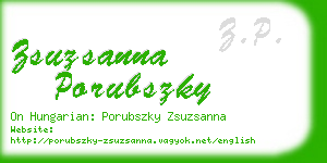 zsuzsanna porubszky business card